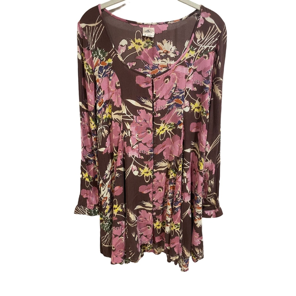 O'Neill Poppit  Floral Long Sleeve Mini Dress Size Small - Picture 8 of 17